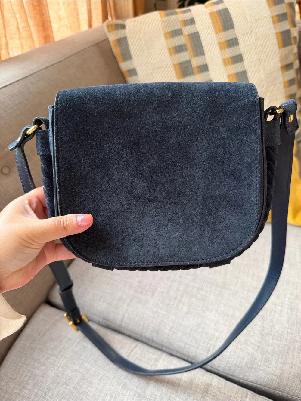 Jenni Kayne Classic Suede Crossbody Navy